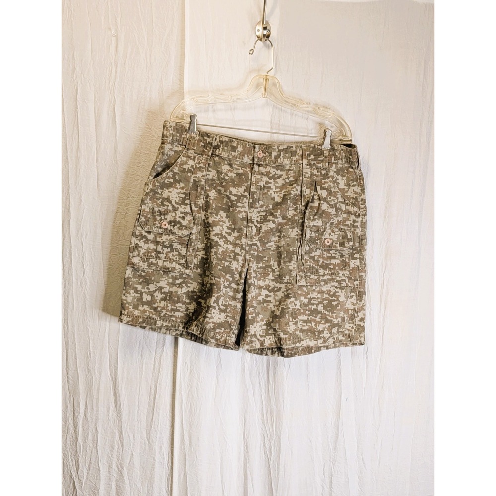 Cabela's Mens 7-pocket Hiker Cargo Shorts 38 Brown Digital Camo Pattern